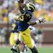 Michigan wide receiver Dennis Norfleet reaches for and misses a pass intended for him during the third quarter at Michigan Stadium on Saturday, August 31, 2013. Melanie Maxwell | AnnArbor.com